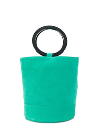 Зеленая кожаная сумка-мешок от Simon Miller