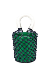 Зеленая кожаная сумка-мешок от Staud