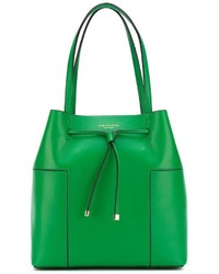 Зеленая кожаная сумка-мешок от Tory Burch