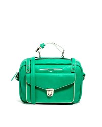 Зеленая кожаная сумка-саквояж от Asos