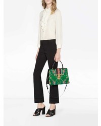 Зеленая кожаная сумка-саквояж от Gucci