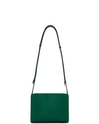 Зеленая кожаная сумка через плечо со змеиным рисунком от Marni
