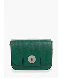 Зеленая кожаная сумка через плечо от Di Gregorio