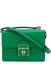 Зеленая кожаная сумка через плечо от Dolce & Gabbana