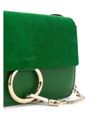 Зеленая кожаная сумка через плечо от Chloé