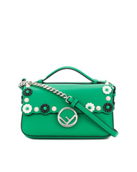Зеленая кожаная сумка через плечо от Fendi