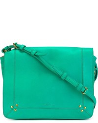 Зеленая кожаная сумка через плечо от Jerome Dreyfuss