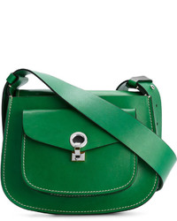 Зеленая кожаная сумка через плечо от Marni