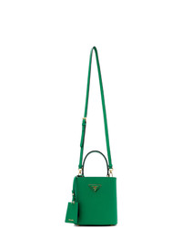 Зеленая кожаная сумка через плечо от Prada