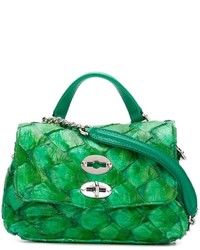 Зеленая кожаная сумка через плечо от Zanellato