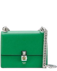 Женская зеленая кожаная сумка от Fendi
