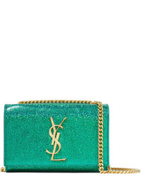 Женская зеленая кожаная сумка от Saint Laurent