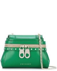 Женская зеленая кожаная сумка от Twin-Set