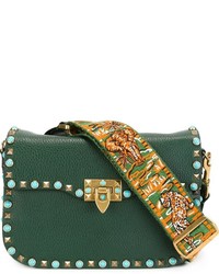 Женская зеленая кожаная сумка от Valentino