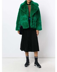 Зеленая короткая шуба от MSGM