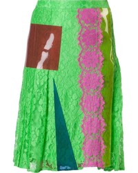 Зеленая кружевная юбка