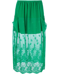 Зеленая кружевная юбка-карандаш от Stella McCartney