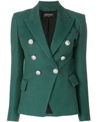 Женская зеленая куртка от Balmain