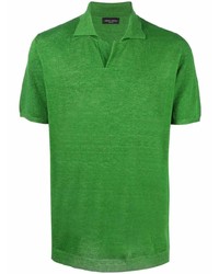 Мужская зеленая льняная футболка-поло от Roberto Collina