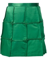 Зеленая плетеная юбка от JULIEN DAVID