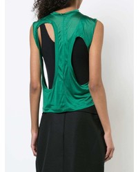 Женская зеленая рваная майка от Rick Owens