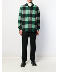 Мужская зеленая рубашка с длинным рукавом в клетку от Corelate