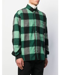 Мужская зеленая рубашка с длинным рукавом в клетку от Corelate