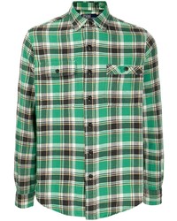 Мужская зеленая рубашка с длинным рукавом в шотландскую клетку от Polo Ralph Lauren