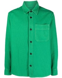 Мужская зеленая рубашка с длинным рукавом от A.P.C.