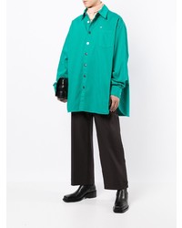 Мужская зеленая рубашка с длинным рукавом от Raf Simons