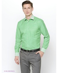 Мужская зеленая рубашка с длинным рукавом от Hans Grubber