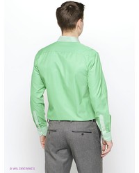 Мужская зеленая рубашка с длинным рукавом от Hans Grubber