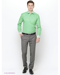 Мужская зеленая рубашка с длинным рукавом от Hans Grubber
