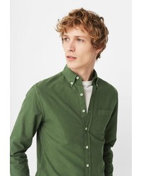 Мужская зеленая рубашка с длинным рукавом от Mango Man