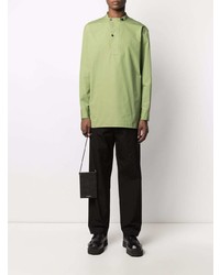 Мужская зеленая рубашка с длинным рукавом от Jil Sander