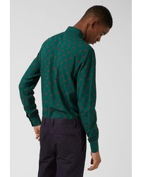 Мужская зеленая рубашка с длинным рукавом от Topman
