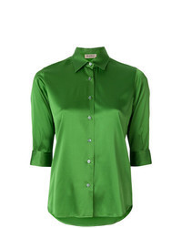 Зеленая рубашка с коротким рукавом