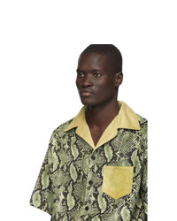 Мужская зеленая рубашка с коротким рукавом с принтом от Gcds