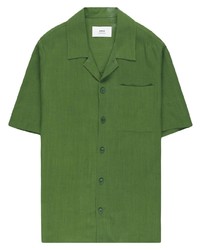 Мужская зеленая рубашка с коротким рукавом от Ami Paris