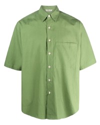 Мужская зеленая рубашка с коротким рукавом от Auralee