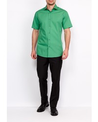 Мужская зеленая рубашка с коротким рукавом от GREG
