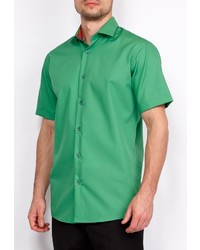 Мужская зеленая рубашка с коротким рукавом от GREG