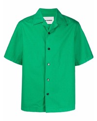 Мужская зеленая рубашка с коротким рукавом от Jil Sander