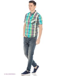 Мужская зеленая рубашка с коротким рукавом от Mavango