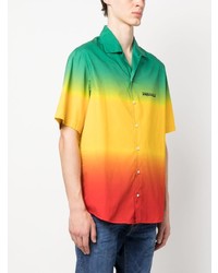 Мужская зеленая рубашка с коротким рукавом от DSQUARED2
