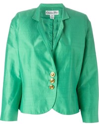 Женская зеленая сатиновая куртка от Christian Dior