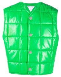 Мужская зеленая стеганая куртка без рукавов от Bottega Veneta