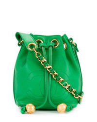 Зеленая сумка-мешок от Chanel Vintage