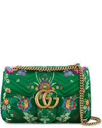 Женская зеленая сумка с принтом от Gucci