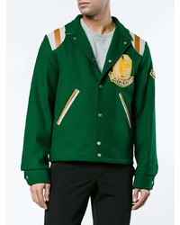 Мужская зеленая университетская куртка от Gucci